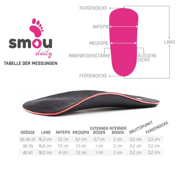 SMOU DAILY Damen Fußeinlegesohlen : Schuhe mit Absatz, Sandalen oder Arbeitsschuhe : Bequeme Fußeinlegesohlen aus Memory Foam – Bild 8